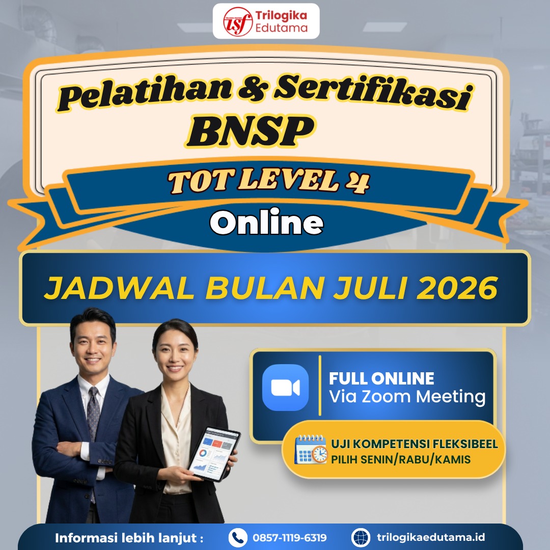PROMO SPESIAL DIKLAT DAN SERTIFIKASI TRAINING OF TRAINER BNSP LEVEL 4 "INSTRUKTUR" JULI 2026